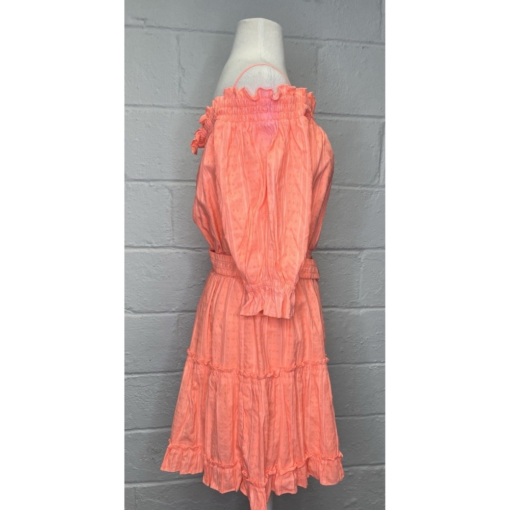 Lilly Pulitzer Off the Shoulder Louisa Tiered Papaya Punch Orange Dress XL Belt - Picture 5 of 12